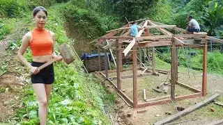 Building a House Frame Completely Out of Wood, a Single Mother Builds Her Dream Home Alone