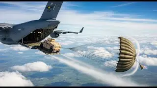 C-17 HEAVY Air Drop Action from 5,000 ft (High-Speed Tactical Drop!)
