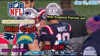 New England Patriots vs Los Angeles Chargers Wild Card Game 4th QTR  Highlights NFL Jan 11, 2025