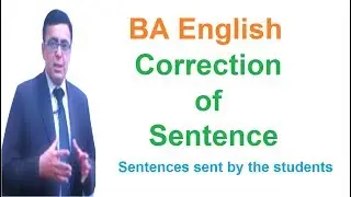 BA English Correction of Sentences and their rules and regulations