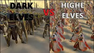 HIGH ELF VS DARK ELF BATTLE FOR THE DESERT: TOTAL WAR WARHAMMER 2 CINEMATIC BATTLES