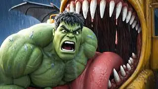 🌧️🐱 Epic Rescue! Hulk Saves Kitten From Monster School Bus 🚍✨ | Hulx2Ai