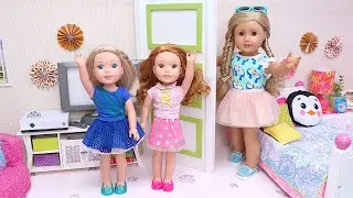 Mommy and twin baby dolls family routine for ice cream! PLAY DOLLS
