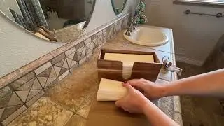 Acacia Wood Paper Towel Dispenser Countertop, Paper Towel Holder for Bathroom Kitchen Napkin Holder