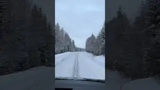 What winter driving in Northern Sweden is like #winterdriving #icyroads #snowyroads #wintervanlife