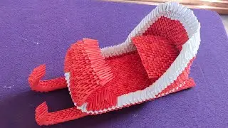 How do 3D Origami christmas sleigh #diy #papercraft #handmade
