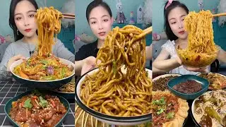 Mukbang : Eating Spicy Noodles 🍜🍜 fire Noodles 🍜 with Hotdogs 😋#eatingshow #noodles #pasta #foodie 
