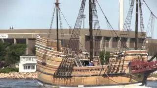 Mayflower II goes through Cape Cod Canal