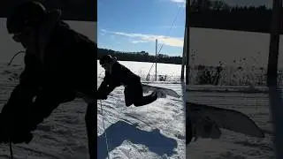 BMX rider tries snowboarding 😂#subscribe #bmx #bike #snow #snowboarding #fail #shorts