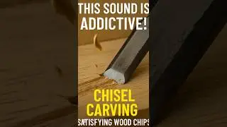 Oddly Satisfying! Hammer & Chisel Carving with Flying Wood Chips
