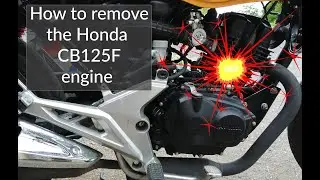 HONDA CB125F Engine Rebuild #2. Remove small motorcycle engine from frame. Gear lever and spline.