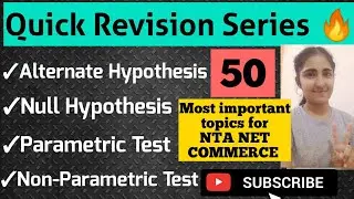 Null hypothesis|| Alternate Hypothesis|| Parametric Test & Non-Parametric Test|| By: Navneet Kaur🙂