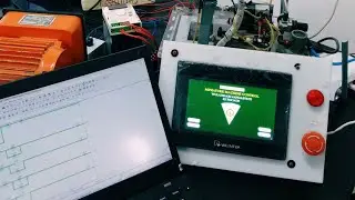 MENGOPERASIKAN 4 CYLINDER DENGAN LAYAR MONITOR HMI DAN KOMPONEN HARDWARE