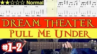 Dream Theater - Pull Me Under #1-2【Guitar TAB | BPM 57→102】