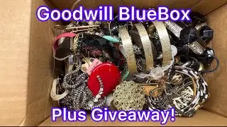 *GIVEAWAY* Plus Goodwill BlueBox 5 Pound  Mystery Jewelry Box Gold #jewelry #unboxing #goodwill