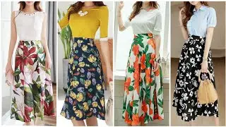 Fabulous Floral Print Skirts Outfit Designs Ideas 2022-2023//Attractive Two Piece Skater Dresses