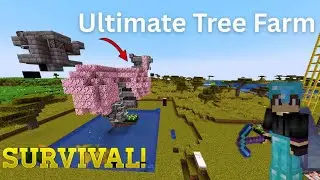 A MINECRAFT SURVIVAL SERIES I MAKE ULTIMATE CHERRY BLOSSOM TREE FARM #minecraft [Crafted Realms.