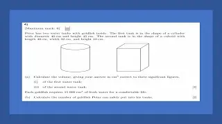 AI SL: Geometry example 1 (Cylinder, Cuboid, Volume, Sig figs, Fish)