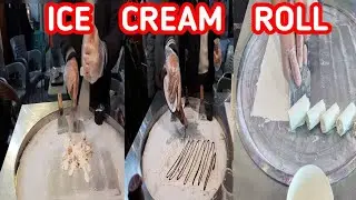 Ice cream roll making process | How to make ice cream roll | Easy way to make ice cream roll