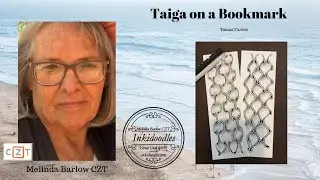Taiga on a Bookmark Tangle Art Lesson #423