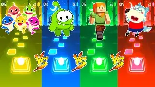 Baby Shark VS Om Nom VS Minecraft VS Wolfoo Family - Tiles Hop EDM Rush