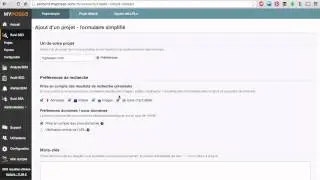 Suivi de r&eacute;f&eacute;rencement SEO myposeo : ajouter un projet