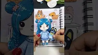 Lila la Mu&ntilde;eca de Papel 💙 &iexcl;Vestida de AZUL como BLUEY! | Manualidad para Ni&ntilde;os Fans de Bluey #bluey