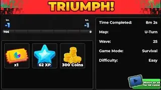 U-Turn | Easy mode | 8:02 | No exclusive towers | skill tree disabled | WR
