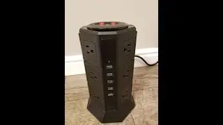 Merisny Power Strip Tower with 12 US Outlets 5 USB Charging Ports