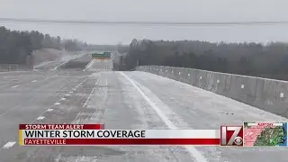 Fayetteville roads slushy Sunday, people bracing for cold night