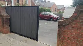 Sliding Gate with Composite Wood