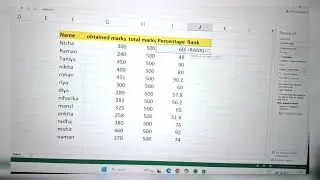 Rank formula in MS Excel | Easy method to learn | Rank nikalne ka sabse  easy method | 
