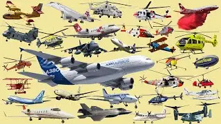 Aircraft Compilation, Airplanes Name | Jumbo jet, Helicopter  - Educational Learning English Video