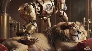 🦁 The Relaxing Lion&rsquo;s Ultimate Steampunk Spa Treatment | Steam Chairs, Massages & Honey ASMR ⚙️✨