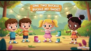One Two Buckle My Shoe | Kids Rhymes & Songs | HappyToons