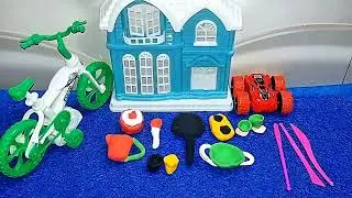 Toy asmr ,3:33 Minutes Satisfying with Unboxing|Amazing  make kitchen set with polymer clay|