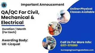 QA/QC For Civil, Electrical and Mechanical Engineers Training Course Announcement