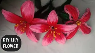 How to Make Lily Flowers Idea Tutorial video llStep by Step ll RanjanArtGallery 