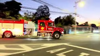 FDCR, Fire Truck Responding, Engine 57 Bomberos Bel&eacute;n, Costa Rica. 