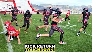 KICK RETURN TOUCHDOWN ON FIRST KICKOFF AT TACKLE FOOTBALL GAME!
