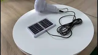 Bec LED portabil cu panou solar si carlig