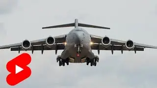 RAF C-17 Globemaster head on landing #shorts #c17 #c17globemaster