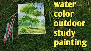 Watercolor outdoor painting by Rajib Art.//plain air water color speed painting demonstration.