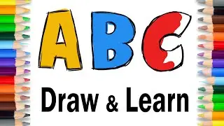 Learn Abcd with drawing and colouring, colouring and drawing A to Z letters, Abc Alphabets, kids art