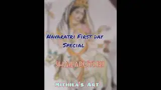 Navaratri First day Shailaputhri Drawing using oil pastel ☺️☺️ Happy Navratri to all🙏
