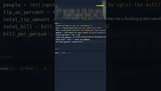 Creating a tip calculator - python project | 