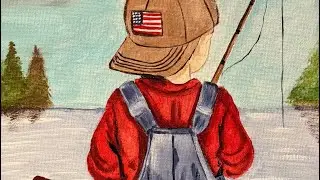 How to paint a boy fishing 