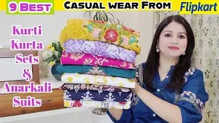 Flipkart Haul / kurti / kurta sets/ Anarkali & a-line suits haul ✨ cotton kurta sets haul🥰