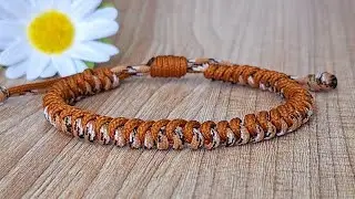 Простой и стильный двухцветный браслет с узлом &laquo;змейка&raquo; DIY | Легкий урок!