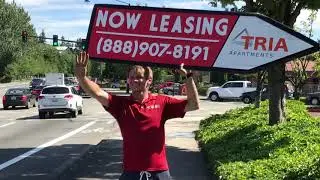 AArrow Sign Spinners and Tria Apartments